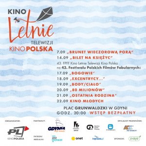 Program Kina Letniego Telewizji Kino Polska we wrześniu, na Placu Grunwaldzkim, mat. prasowe