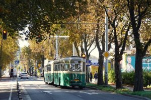 Trolejbus Saurer z przyczepą