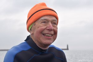 Piotr Dudek podczas wyjścia na wodę 17 lutego 2023 roku // fot. Marek Urbaniak