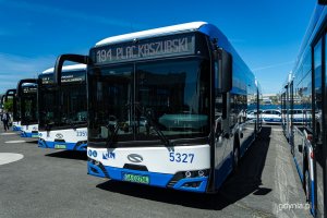 Przekazanie nowych autobus&oacute;w elektrycznych Solaris Urbino 18 Electric na Molo Południowym w Gdyni (fot. Kamil Złoch)