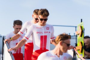 Reprezentacja Polski na 83. Tour de Pologne zmierzająca na prezentację