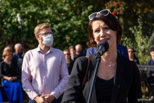 Otwarcie Punktu Widokowego im. Macieja Kosycarza na Winnej Górze w Gdańsku - wiceprezydent Gdyni, Katarzyna Gruszecka-Spychała, fot. Kamil Złoch