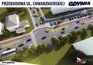 Przebudowa ostatniego fragmentu ulicy Chwarznieńskiej - skrzyżowanie Chwarznieńskiej i Hodowlanej, fot.mat.inwestora