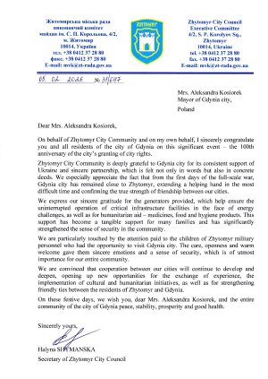  Kto złożył życzenia Gdyni?