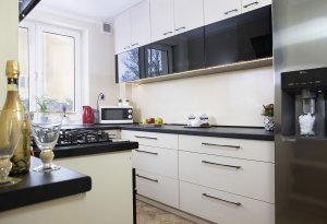 Apartament Wzgórze, widok na kuchnię