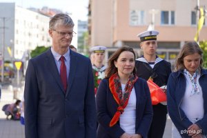 Na zdjęciu wiceprezydent Rafał Geremek, Anna Szpajer, Natalia Kłopotek-Gł&oacute;wczewska