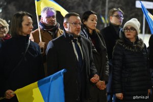 Na zdjęciu: Oleh Vysochan, konsul Ukrainy w Gdańsku, radne Larysa Kramin i Agnieszka Tokarska oraz Krzysztof Jankowski i Iryna Grynishuk