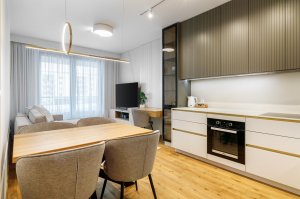 Gdynia Centrum - Plac Unii 40, salon z aneksem kuchennym