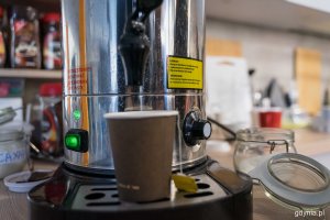 Na zdjęciu wnętrze Przystani Śmidowicza 49 zaadaptowanej na potrzeby gości z Ukrainy