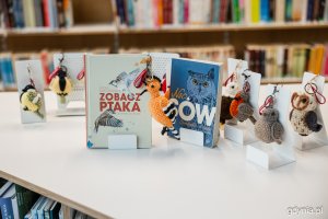 Ksiązki i bryloczki z ptasimi motywami