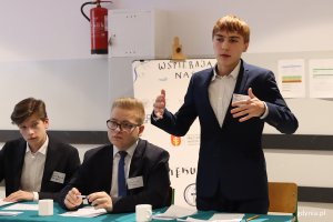 Gdyńskie Mistrzostwa Debat Oksfordzkich o Puchar Kopernika 2025 w XIV LO, na zdjęciu (fot. Katarzyna Balcerzak)