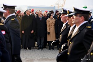 ORP „Ślązak” wcielony do służby. W uroczystości uczestniczył prezydent Gdyni Wojciech Szczurek // fot. Paweł Kukla