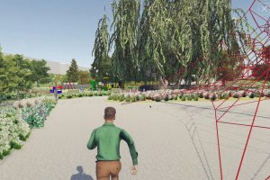 wizualizacja Parku Cetralnego, biegnąca postać, widok z tyłu