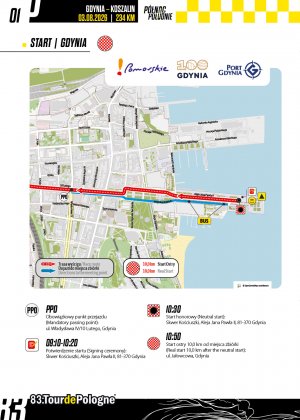Tour de Pologne 2026 &ndash; zmiany w organizacji ruchu w Gdyni (źr&oacute;dło: materiały organizatora wydarzenia, tourdepologne.pl)