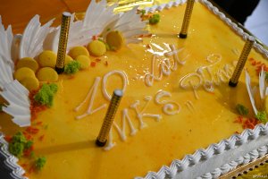 Tort z napisem: 10 lat MKS &bdquo;P&oacute;łnoc&rdquo;