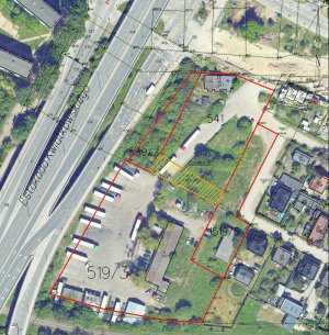 Na czerwono oznaczona nieruchomość przy ul. Unruga, kt&oacute;ra zostanie przekazana Skarbowi Państwa 