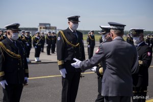 Zbiórka pododdziałów Gdyńskiej Brygady Lotnictwa Marynarki Wojennej na terenie 43. Bazy Lotnictwa Morskiego w Gdyni-Babich Dołach. Fot. Przemysław Kozłowski