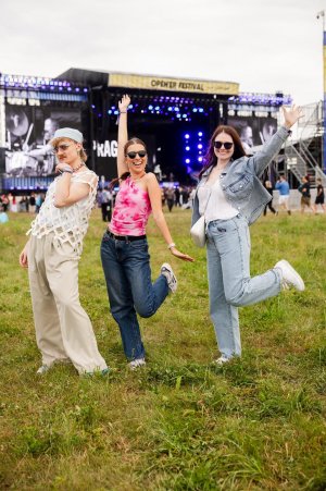 Uczestnicy festiwalu bawiący się w okolicy sceny gł&oacute;wnej