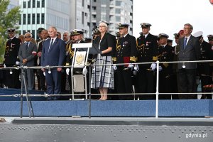 Okolicznościowe przemówienie wygłosiła m.in. przewodnicząca Rady Miasta Gdyni - Joanna Zielińska // fot. Michał Puszczewicz
