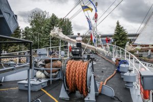 ORP Mewa udostępniona została zwiedzającym z okazji 30. rocznicy wizyty Jana Pawła II w Gdyni.//fot. Dawid Linkowski