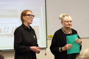 „Edukacja, Szkolnictwo Branżowe i Biznes” oraz GSDZ, na zdjęciu od lewej koordynatorka GSDZ Katarzyna Abramowicz, Naczelniczka Wydziału Edukacji Iwona Tanewska (fot. Katarzyna Balcerzak)