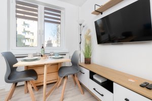 Apartament Przystań, widok na salon