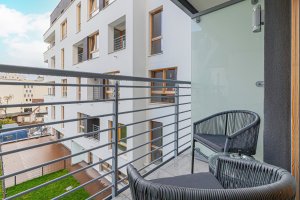 Apartament Żeromskiego 23A/13, widok z balkonu