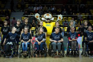 Gdyński OneTeam wystąpił w przerwie meczu EuroCup między Asseco Arką i Albą Berlin, fot. Mariusz Mazurczak