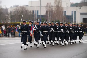 Maszerują marynarze Kompanii Reprezentacyjnej Marynarki Wojennej