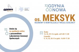 Terminy spotkań dla mieszkańców os. Meksyk // mat. Laboratorium Innowacji Społecznych