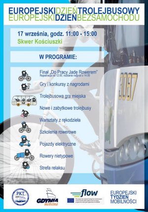Plakat wydarzenia Dzień Trolejbusowy, Dzień Bez Samochodu