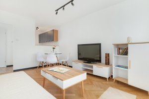 Salon w mieszkaniu Wyspiańskiego 23/52