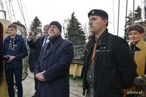 W konferencji na pokładzie "Zawiszy Czarnego" wziął udział Marek Stępa - naczelnik Wydziału Ochrony Dziedzictwa Urzędu Miasta Gdyni // fot. Magdalena Czernek