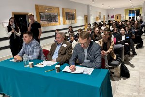 Gdyńskie Mistrzostwa Debat Oksfordzkich o Puchar Kopernika 2025 w XIV LO, na zdjęciu (fot. Katarzyna Balcerzak)