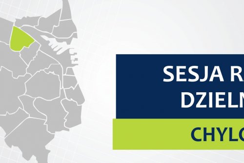 Mapa Gdyni z zaznaczoną na zielno dzielnicą Chylonia.
