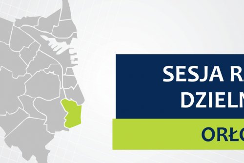 Mapa Gdyni z zaznaczoną na zielono dzielnicą Orłowo.