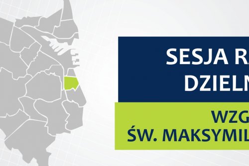 Mapa Gdyni z zaznaczoną na zielono dzielnicą Wzgórze Św. Maksymiliana.