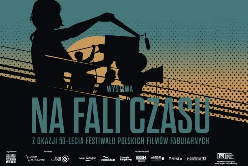 Plakat wystawy z okazji 50. FPFF „Na fali czasu” (grafika Oli Jasionowskiej)