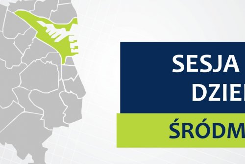 Mapa Gdyni z zaznaczoną na zielono dzielnicą Śródmieście.
