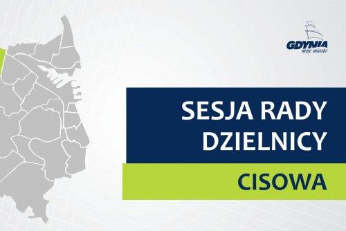 Mapa Gdyni z zaznaczoną na zieolno dzielnicą Cisowa.