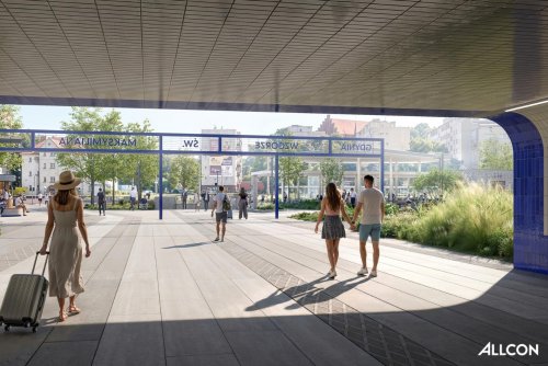 Wizualizacja wyjścia z tunelu przy przystanku SKM Gdynia Wzgórze św. Maksymiliana (fot. materiały firmy Allcon)