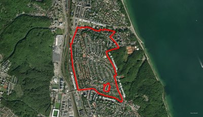 Obszar objęty projekterm planu zagospodarowania przestrzennego (fot. materiały Biura Planowania Przestrzennego Miasta Gdyni)