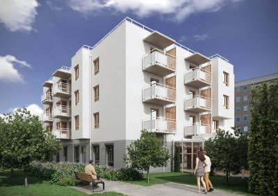 W budynku komunalnym bez barier przy ul. Turkusowej  mieszkania i części wspólne będą dostępne architektonicznie (mat. Laboratorium Innowacji Społecznych)