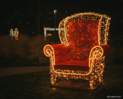 Fotel Mikołaja, iluminacje 2025 // fot. M. Mielewski