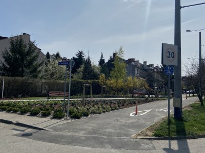 Tak wygląda łącznik rowerowy na skrzyżowaniu ulicy Miętowej i Tymiankowej // ZDiZ
