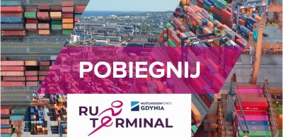 Plansza promująca ONE Terminal Run Hutchinson Ports Gdynia 2021