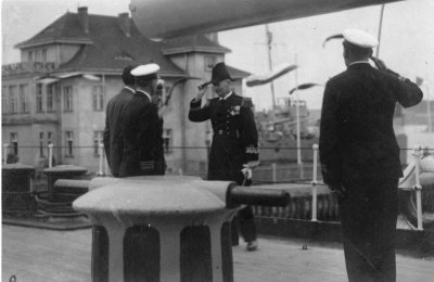 Kontradmirał Józef Unrug z wizytą w Związku Radzieckim, okręt 