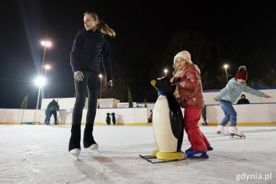 Na lodowej tafli pierwsze kroki stawiali młodzi gdynianie /fot. D. Kowalski