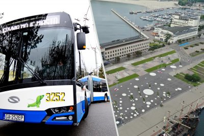 Sezonową linią 320 dojedziemy do zmodernizowanego Molo Południowego // fot. Kamil Złoch (lewe), Dzielnice #wGdyni (prawe)