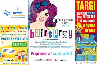 Jak spędzić weekend #wGdyni? - kolaż z plakatów weekendowych wydarzeń